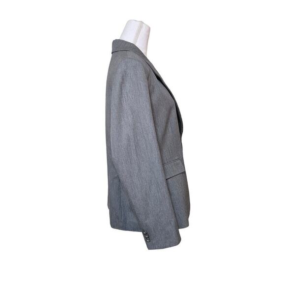 Tahari Gray Blazer Women Size 16 Preppy Career Academia Neutral Minimalist - Picture 4 of 12